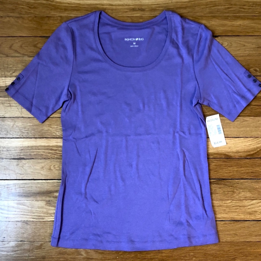 Fashion Bug Scoop Neck Purple Knit Tee